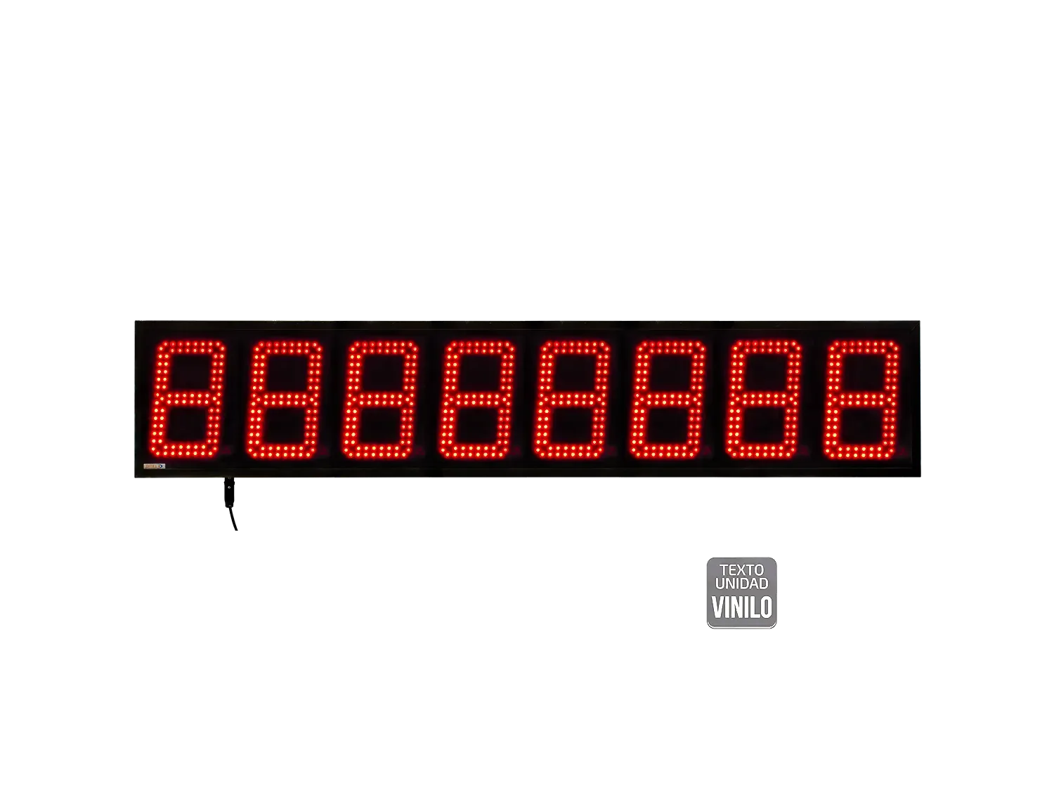 Visualizador Numerico 180mm, 8 digitos alto brillo, PROFINET +2R, Texto Vinilo